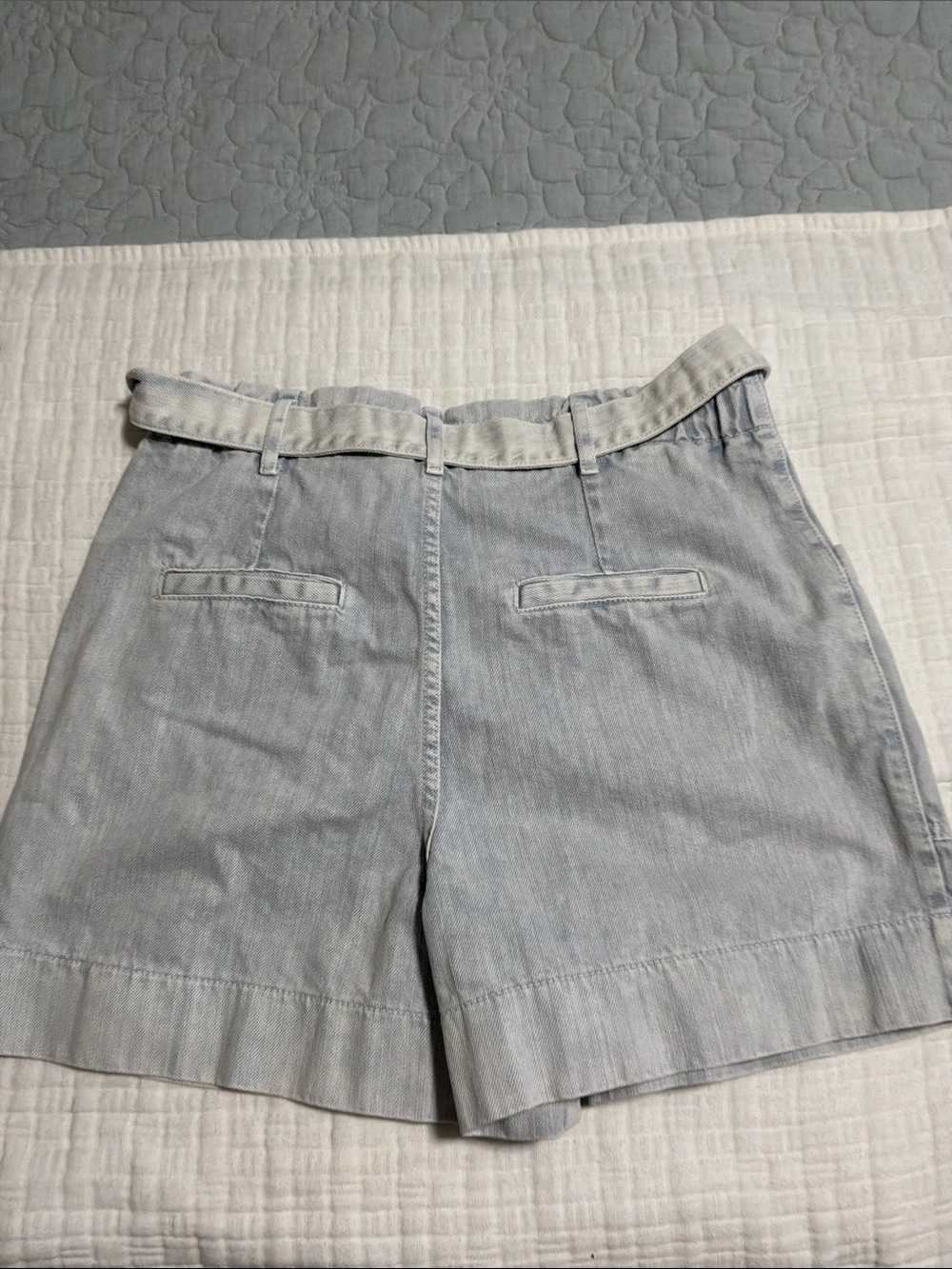 Pilcro Light Gray Paperbag Tie-Waist Denim Shorts - Picture 4 of 4